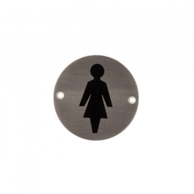3 inch Round Steel Female Pictogram Sign