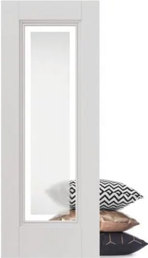 Internal Belton White primed (ETCHED GLASS CLEAR LINES) Panelled Door - Image 2