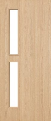 Flush Oak D07 Glazed FD30 44mm Pre-Finished Firedoor - DE