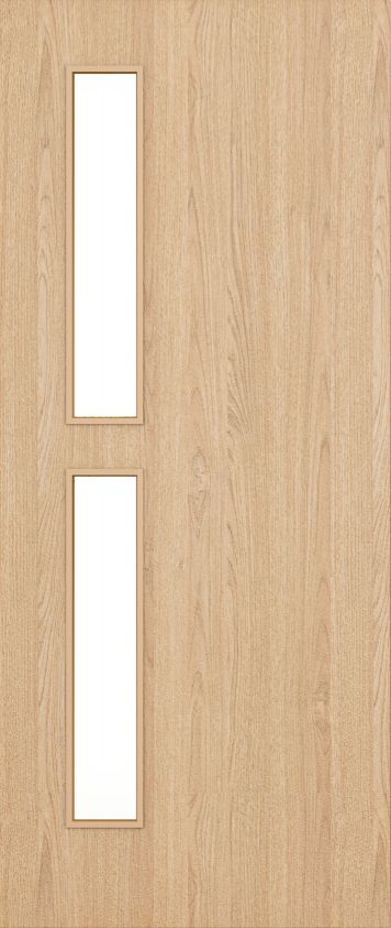 Flush Oak D07 Glazed FD30 44mm Pre-Finished Firedoor - DE