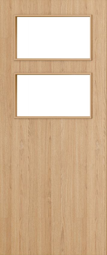 Flush Oak D02 Glazed FD30 44mm Pre-Finished Firedoor - DE