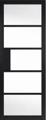 Internal Metro Black (CLEAR GLASS) Pre-Finished Door
