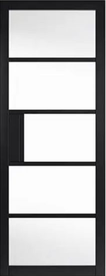 Internal Metro Black (CLEAR GLASS) Pre-Finished Door