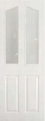 Internal White Primed Provincial Un-Glazed (No Glass) Woodgrain Door