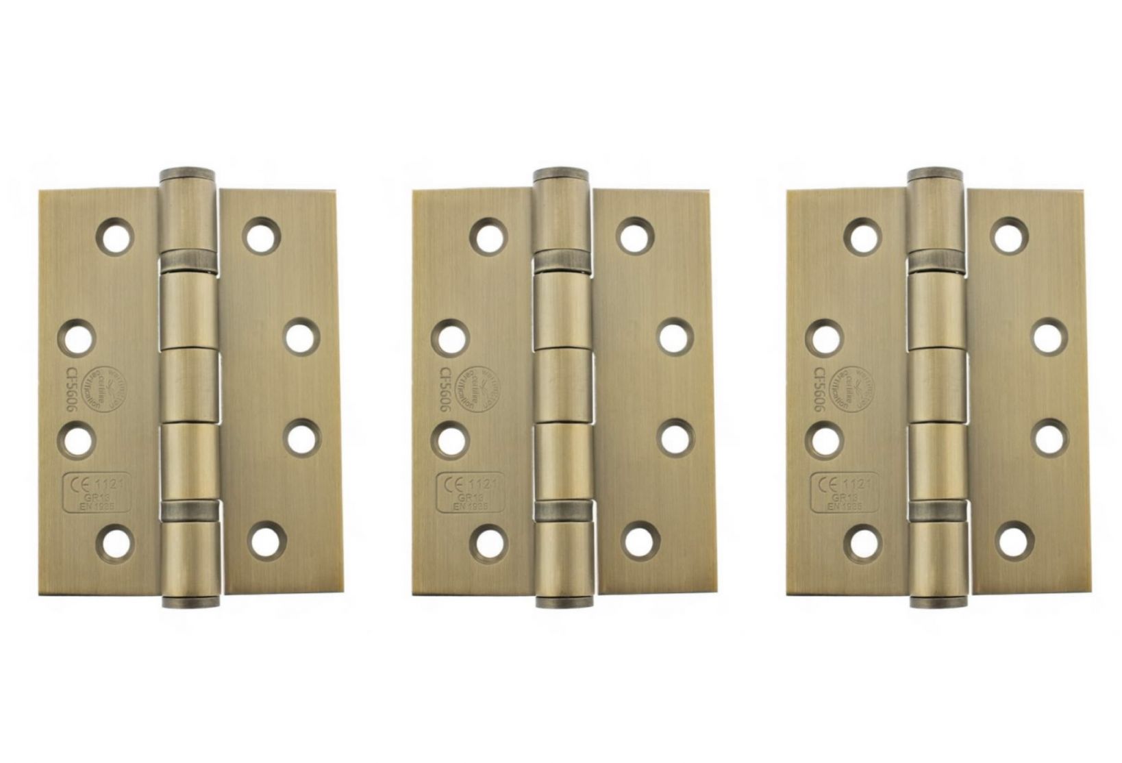 Satin Brass Grade 13 CE Ball Bearing Hinge (Pack of 3)