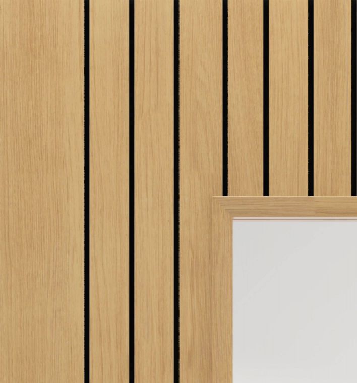 Internal Aria Oak Laminate Pre-Finished (CLEAR GLASS ) Door - Image 2