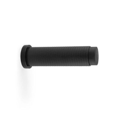 Matt Black Knurled Wall Mounted Door Stop - CB