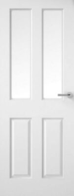 Internal White Primed Woodgrain 2 Light 2 Panel (CLEAR GLASS) 44mm FD30 – MB