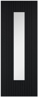 Internal Black Laminate Pre-Finished Sydney (CLEAR GLASS) Semi Solid Core Door