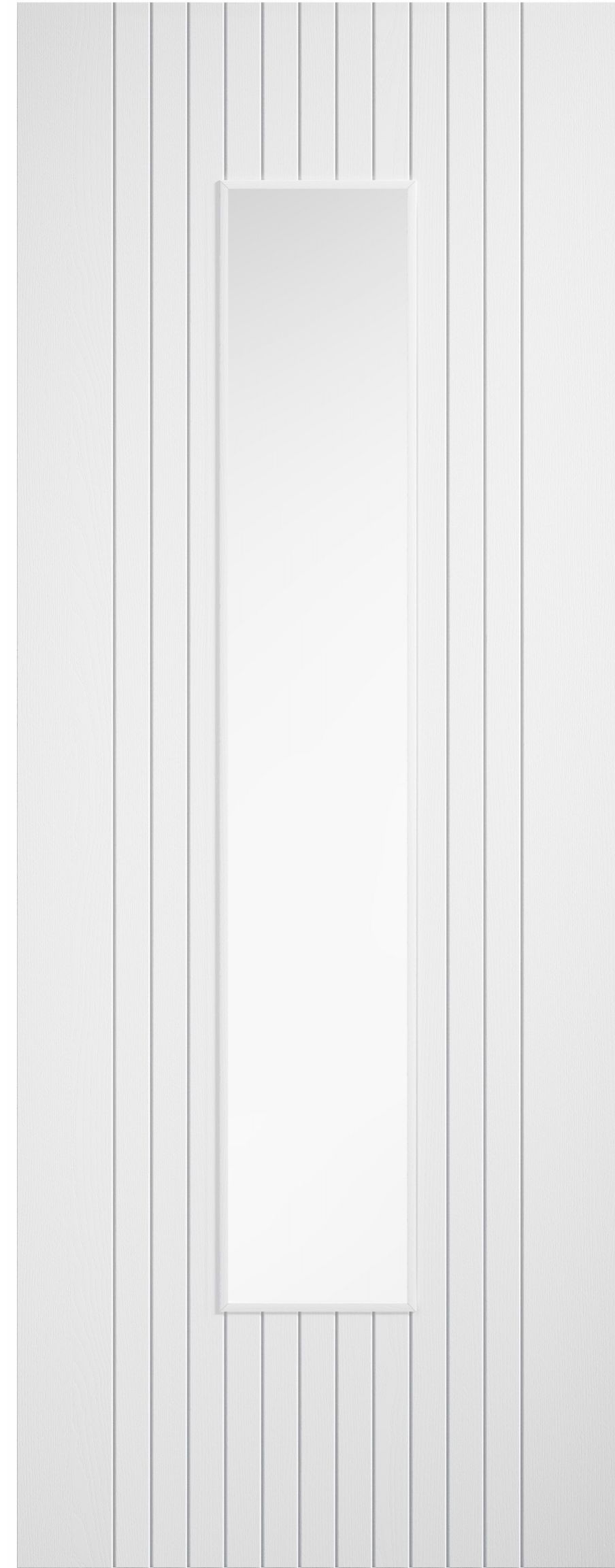 Internal White Laminate Pre-Finished Sydney (CLEAR GLASS) Semi Solid Core Door