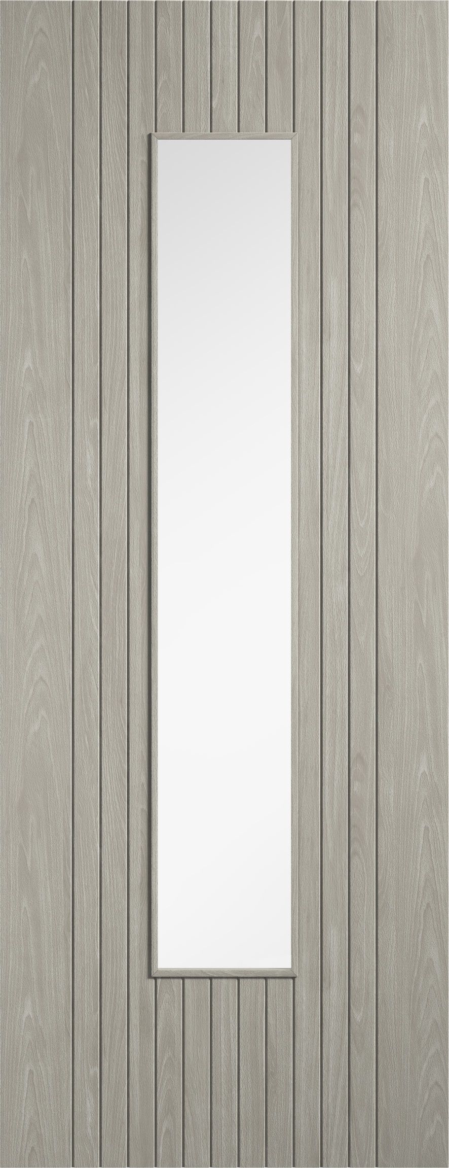 Internal Light Grey Laminate Pre-Finished Sydney (CLEAR GLASS) Semi Solid Core Door