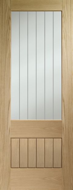 Internal Oak Suffolk Original 2XG (CLEAR ETCHED GLASS) Pre-Finished Door