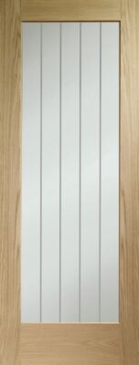 Internal Oak Suffolk Original P10 (CLEAR ETCHED GLASS) Un-Finished FD30 44mm Fire Door