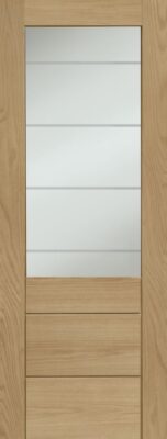 Internal Oak Palermo Essential 2XG (CLEAR ETCHED GLASS) Un-Finished Door