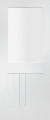White Primed Suffolk (CLEAR GLASS) FD30 44mm Fire Door - XL
