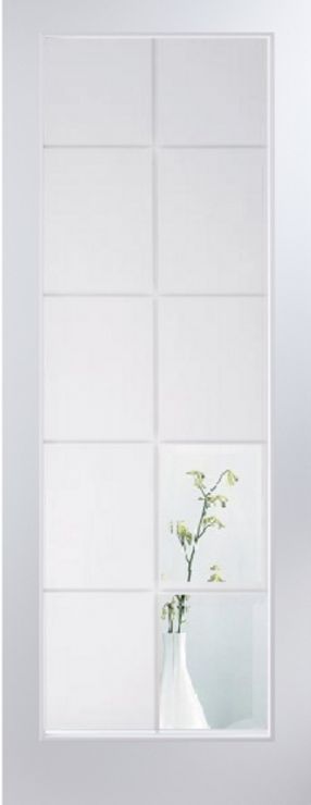 Internal White Primed Bostonian 10 Light (CLEAR ETCHED GLASS) Woodgrain Door