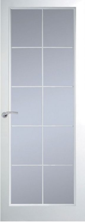 Internal White Woodgrain Manhattan White Leaded 10 Light (CLEAR GLASS) Door