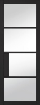 Internal Chelsea 4L Black Pre-Finished (CLEAR GLASS) Door