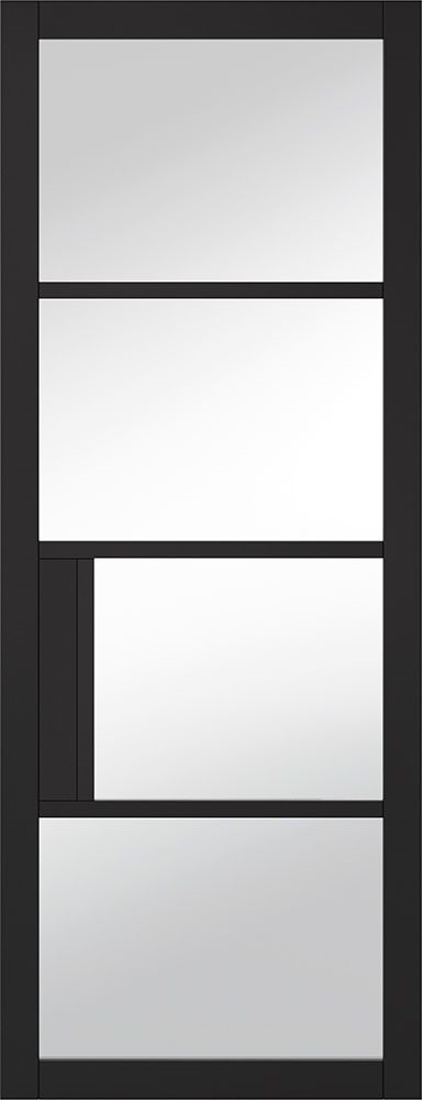Internal Chelsea 4L Black Pre-Finished (CLEAR GLASS) Door