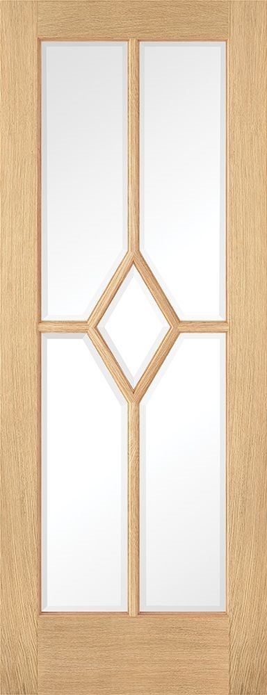 Internal Reims 5P Oak (CLEAR BEVELLED GLASS) Pre-Finished Door