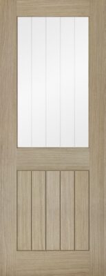 Internal Belize Light Grey Pre Finished (CLEAR GLASS FROSTED LINES) Door