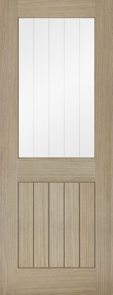 Internal Belize Light Grey Pre Finished (CLEAR GLASS FROSTED LINES) Door