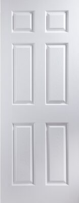 Internal White Primed Bostonian 6 Panel Woodgrain FD30 35mm Fire Door