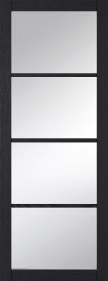 Internal Charcoal Pre-Finished Grained/Textured Soho (CLEAR GLASS) Solid Core Door