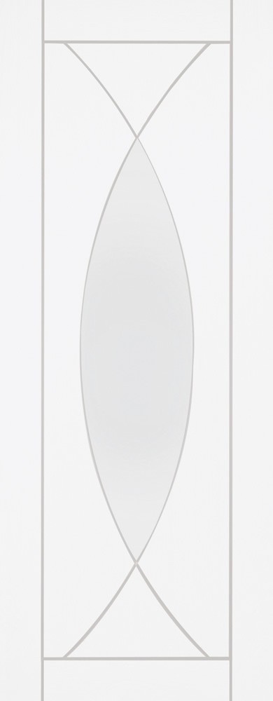 White Primed Pesaro (CLEAR GLASS) Semi Solid Core - XL