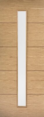 Oak Lille with Dark Inlay (CLEAR GLASS) Raised Mouldings Pre-Finished Door