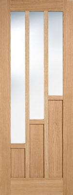 Oak Coventry (CLEAR GLASS) Solid Core Pre-Finished Door - LPD