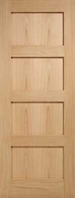 Oak Shaker 4 Panel Pre-Finished FD30 44mm Fire Door - LPD