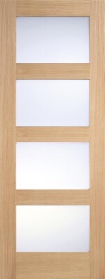 Internal Oak Shaker (OBSCURE GLASS) Pre-Finished Solid Core Door