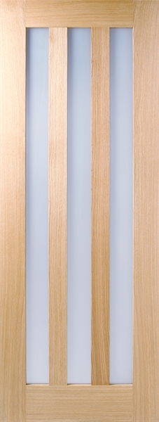 Oak Utah (CLEAR GLASS) Un-Finished Solid Core Door - LPD