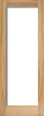 Oak Pattern 10 (CLEAR GLASS) Solid Core Un-Finished Door - LPD