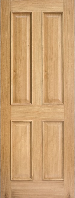 Oak Regency Un-Finished 4 Panel RM2S Solid Core Door - LPD