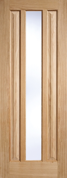 Internal Oak Kilburn Un-Finished (CLEAR GLASS) Solid Core Door