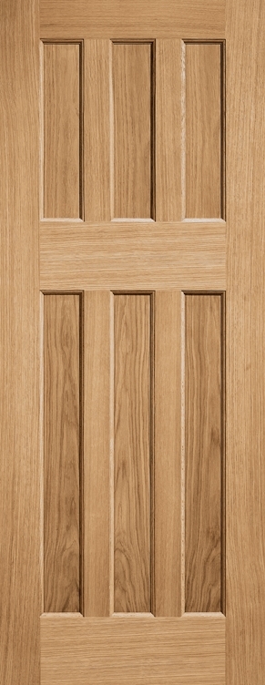 Oak DX 60s Style Solid Core Un-Finished Door - LPD