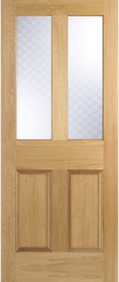 Oak Malton (SCREENPRINT GLASS) Un-Finished - Solid Core  - LPD