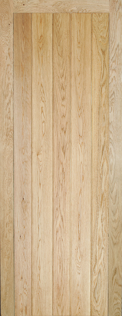 Internal Solid Oak Button Bead Framed & Ledged Un-Finished Door