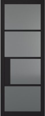 Internal Chelsea 4L Black Pre-Finished (TINTED GLASS) Door