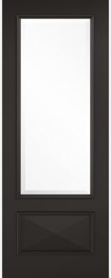 Internal Black Primed Plus Knightsbridge (CLEAR GLASS) Solid Core Raised Mouldings Door