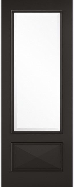 Internal Black Primed Plus Knightsbridge (CLEAR GLASS) Solid Core Raised Mouldings Door
