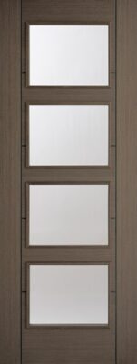 Internal Chocolate Grey Vancouver (CLEAR GLASS) Solid Core Pre Finished - LPD