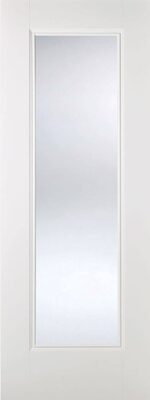 White Primed Eindhoven (CLEAR BEVELLED GLASS) Solid Core - LPD