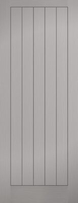 Grey Textured Vertical 5 Panel FD30 - Solid Core - Pre Finished - LPD