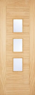 External Oak Arta 3 L Un-Finished (OBSCURE GLASS) Door