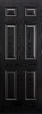 External Colonial 6P Black and White GRP Composite Door