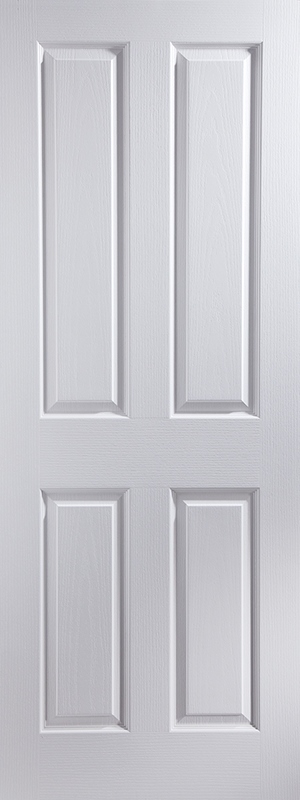 Internal White Primed 4 Panel Woodgrain FD30 44mm Fire Door