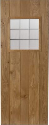 Internal Solid Oak Patterdale Ledged Button Bead Un-Finished Clear Glass Leaded Door